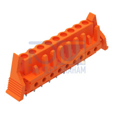THT female header, straight, Pin spacing 5.08 mm, orange