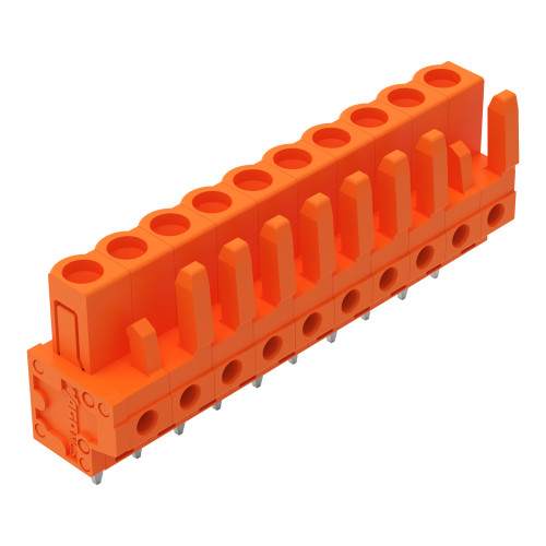 THT female header, straight, Pin spacing 5.08 mm, orange