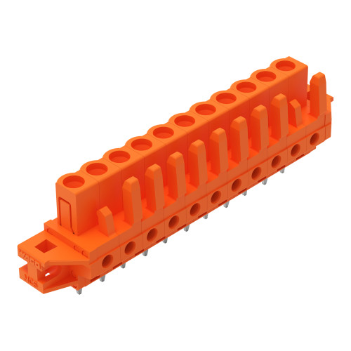 THT female header, straight, Pin spacing 5.08 mm, orange