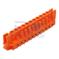 THT female header, straight, Pin spacing 5.08 mm, orange