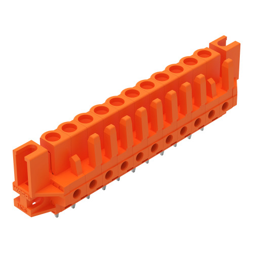 THT female header, straight, Pin spacing 5.08 mm, orange