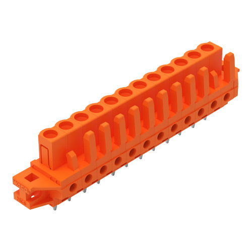 THT female header, straight, Pin spacing 5.08 mm, orange