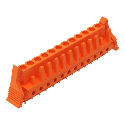 THT female header, straight, Pin spacing 5.08 mm, orange