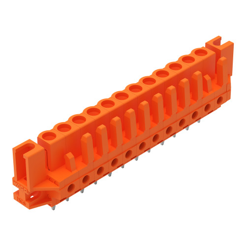 THT female header, straight, Pin spacing 5.08 mm, orange