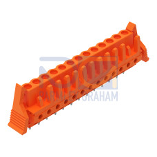 THT female header, straight, Pin spacing 5.08 mm, orange