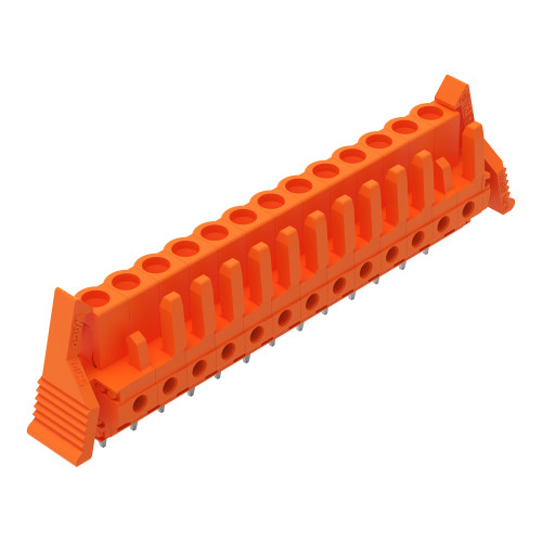 THT female header, straight, Pin spacing 5.08 mm, orange