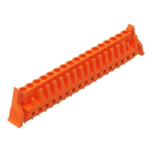 THT female header, straight, Pin spacing 5.08 mm, orange