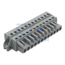 1-conductor female connector, CAGE CLAMP&reg;, 2.5 mm&sup2;, gray