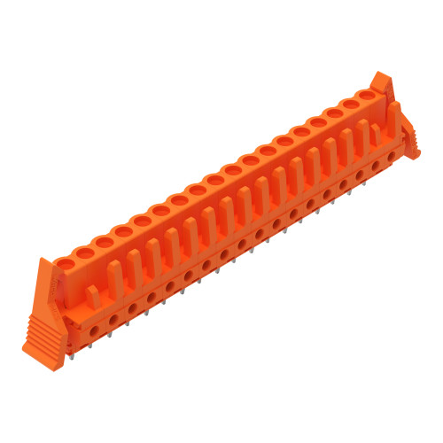 THT female header, straight, Pin spacing 5.08 mm, orange