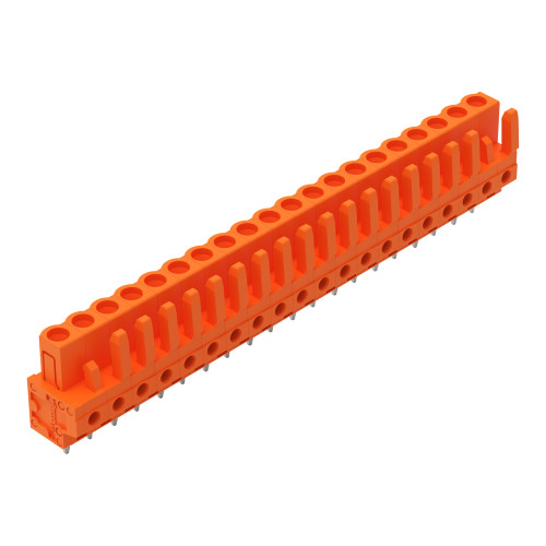 THT female header, straight, Pin spacing 5.08 mm, orange
