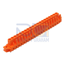 THT female header, straight, Pin spacing 5.08 mm, orange