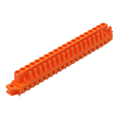 THT female header, straight, Pin spacing 5.08 mm, orange