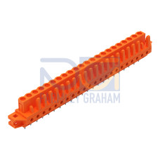 THT female header, straight, Pin spacing 5.08 mm, orange