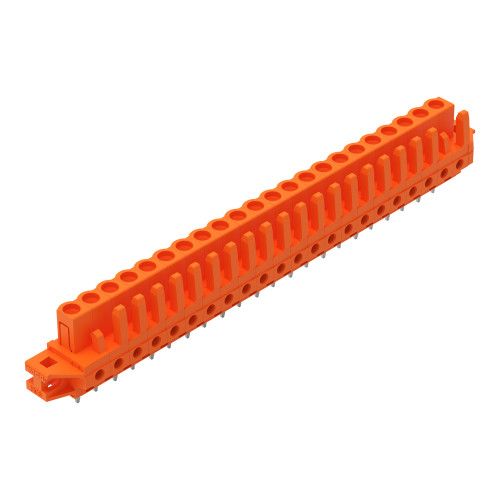 THT female header, straight, Pin spacing 5.08 mm, orange
