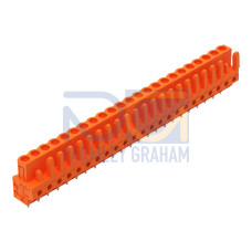 THT female header, straight, Pin spacing 5.08 mm, orange