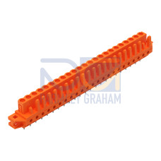 THT female header, straight, Pin spacing 5.08 mm, orange