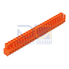 THT female header, straight, Pin spacing 5.08 mm, orange