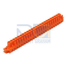 THT female header, straight, Pin spacing 5.08 mm, orange