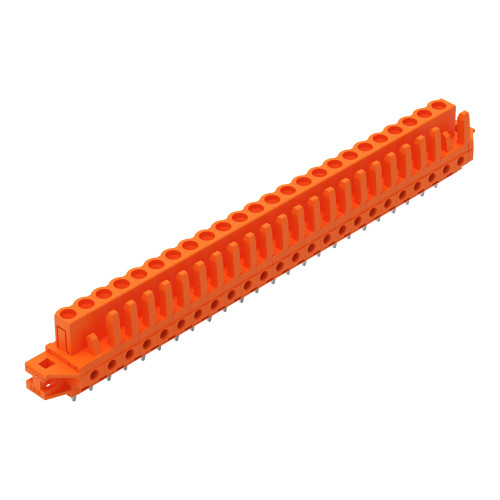 THT female header, straight, Pin spacing 5.08 mm, orange