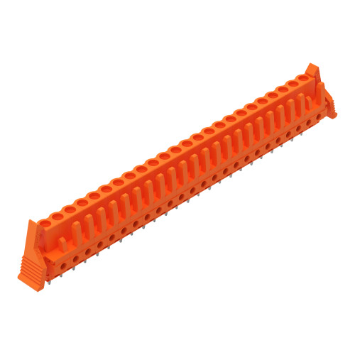 THT female header, straight, Pin spacing 5.08 mm, orange