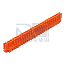 THT female header, straight, Pin spacing 5.08 mm, orange
