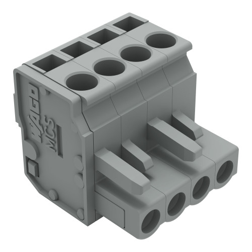 1-conductor female connector, angled, CAGE CLAMP&reg;, 2.5 mm&sup2;, gray