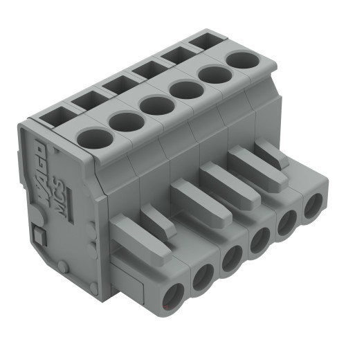 1-conductor female connector, angled, CAGE CLAMP&reg;, 2.5 mm&sup2;, gray