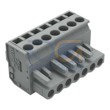 1-conductor female connector, angled, CAGE CLAMP&reg;, 2.5 mm&sup2;, gray