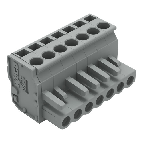 1-conductor female connector, angled, CAGE CLAMP&reg;, 2.5 mm&sup2;, gray
