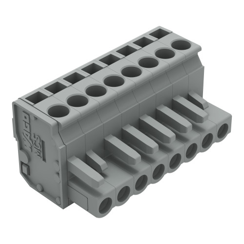 1-conductor female connector, angled, CAGE CLAMP&reg;, 2.5 mm&sup2;, gray