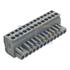 1-conductor female connector, angled, CAGE CLAMP&reg;, 2.5 mm&sup2;, gray