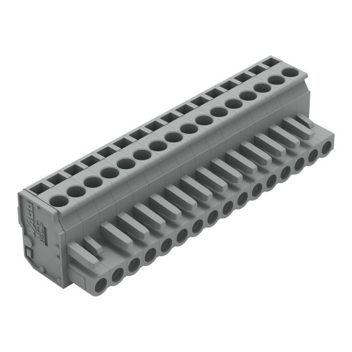 1-conductor female connector, angled, CAGE CLAMP&reg;, 2.5 mm&sup2;, gray