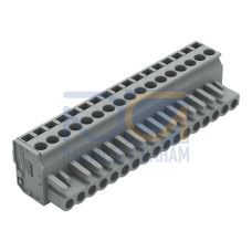 1-conductor female connector, angled, CAGE CLAMP&reg;, 2.5 mm&sup2;, gray