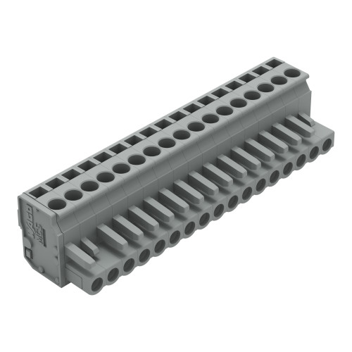 1-conductor female connector, angled, CAGE CLAMP&reg;, 2.5 mm&sup2;, gray