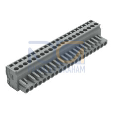 1-conductor female connector, angled, CAGE CLAMP&reg;, 2.5 mm&sup2;, gray