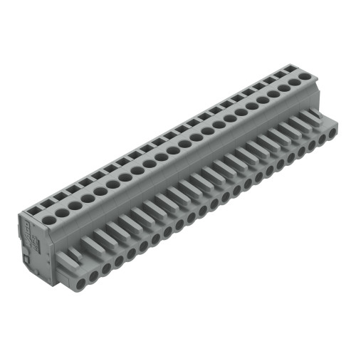 1-conductor female connector, angled, CAGE CLAMP&reg;, 2.5 mm&sup2;, gray