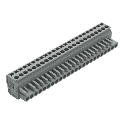 1-conductor female connector, angled, CAGE CLAMP&reg;, 2.5 mm&sup2;, gray