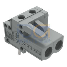 THT female header, angled, Pin spacing 5 mm, gray