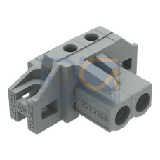 THT female header, angled, Pin spacing 5 mm, gray