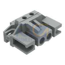 THT female header, angled, Pin spacing 5 mm, gray