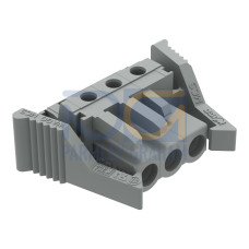 THT female header, angled, Pin spacing 5 mm, gray