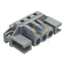 THT female header, angled, Pin spacing 5 mm, gray