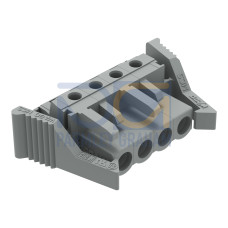 THT female header, angled, Pin spacing 5 mm, gray