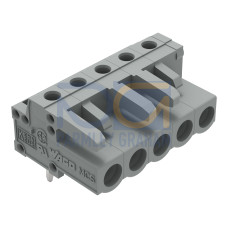 THT female header, angled, Pin spacing 5 mm, gray