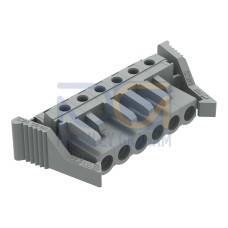 THT female header, angled, Pin spacing 5 mm, gray