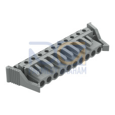 THT female header, angled, Pin spacing 5 mm, gray