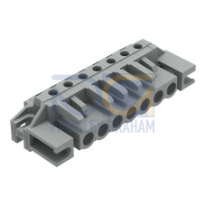 THT female header, angled, Pin spacing 5 mm, gray