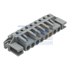 THT female header, angled, Pin spacing 5 mm, gray