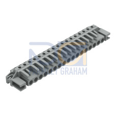 THT female header, angled, Pin spacing 5 mm, gray