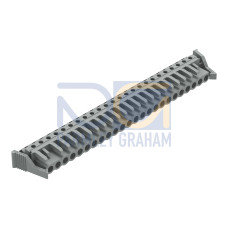 THT female header, angled, Pin spacing 5 mm, gray